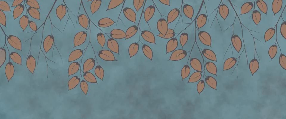 Painted floral pattern to be applied to the wall. Stock Illustration
