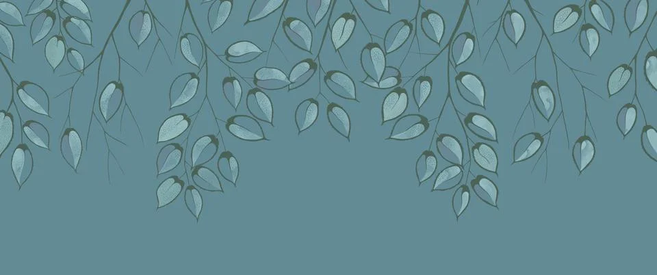Painted floral pattern to be applied to the wall. Stock Illustration