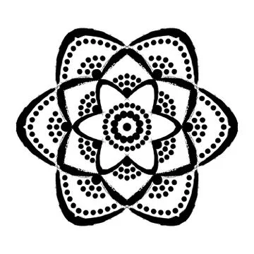 Painted Flower Dots Mandala Stock Illustration