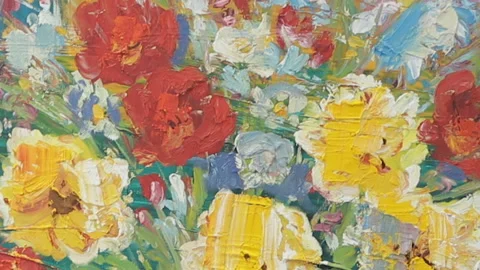 Painted flowers Stock Footage 100688857