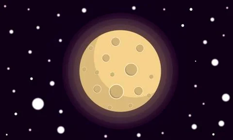 Painted full moon Stock Illustration