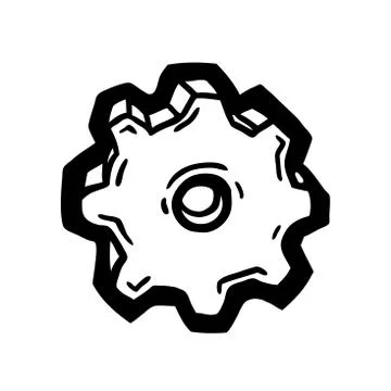 Painted gear wheel Stock Illustration