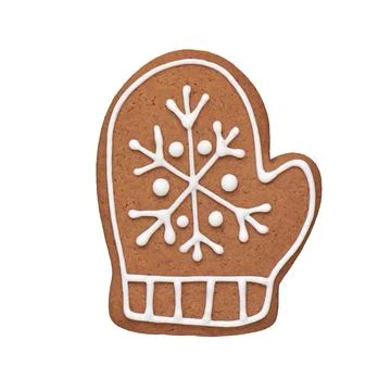 Painted gingerbread cookie in the shape of a mitten Stock-Fotos