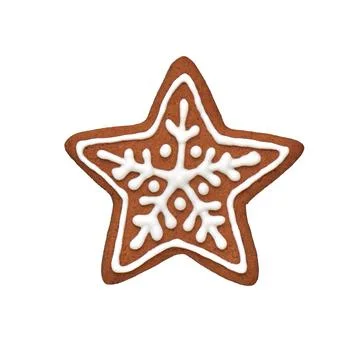 Painted gingerbread cookie in the shape of a star Stock-Fotos