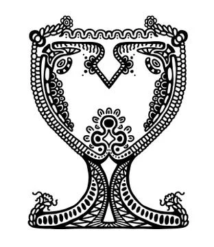 Painted goblet Illustrazione stock