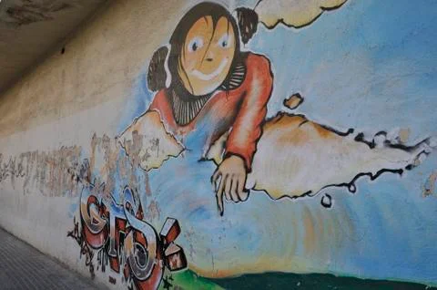 Painted with graffiti Stock Photos