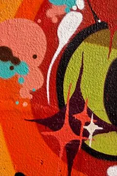 Painted graffiti wall background Stock Illustration