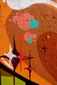 Painted graffiti wall background Illustrazione stock