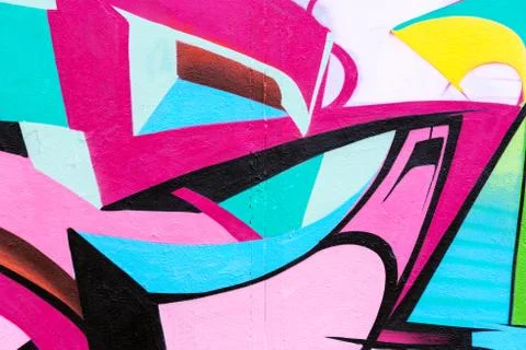 Painted graffiti wall Stock Illustration