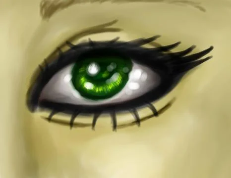 Painted green eye Stockillustratie