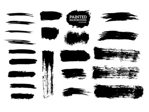 Painted grunge stripes set. Stock Illustration