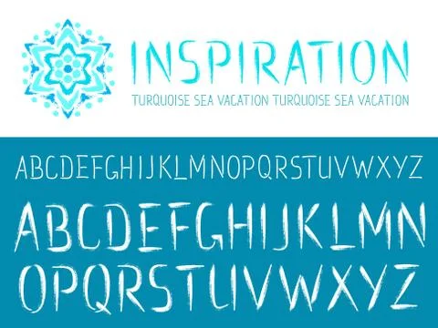 Painted Hand Drawn ABC Font Stock Illustration