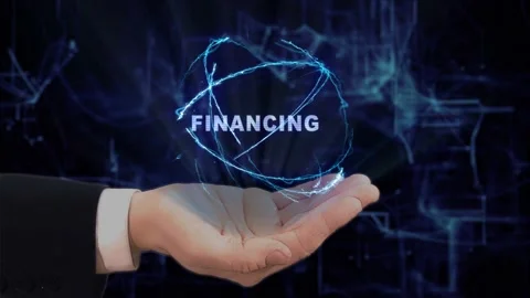 Painted hand shows Financing Stock Footage 179617084