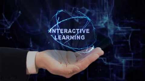 Painted hand shows Interactive Learning Stock Footage 146841511