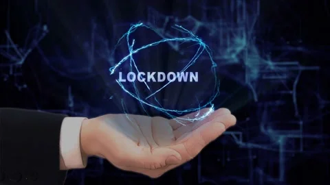 Painted hand shows Lockdown Stock Footage 146063194