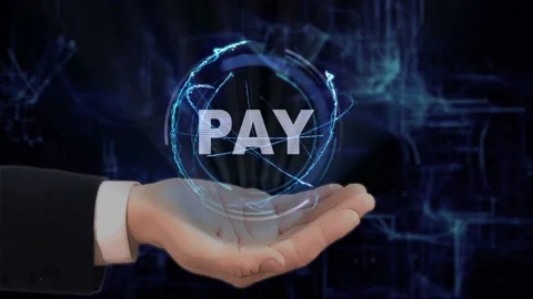 Painted hand shows Pay Stock Footage 225686084