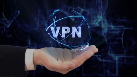 Painted hand shows VPN Video stock 146071879