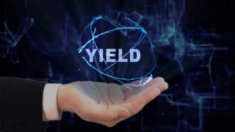 Painted hand shows Yield Stock Footage 146072690