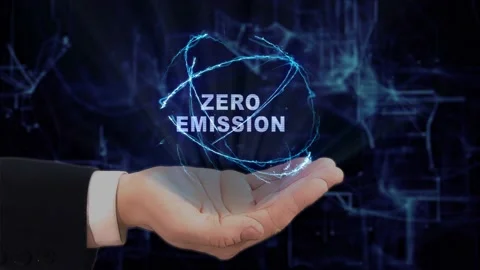 Painted hand shows Zero Emission Stock Footage 146072847