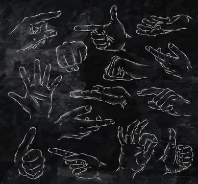 Painted hands chalk Stock Illustration