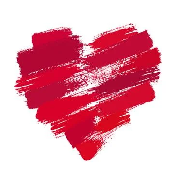 Painted Heart from Brush Strokes Stock Illustration