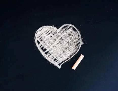 Painted heart in chalk Stock Photos