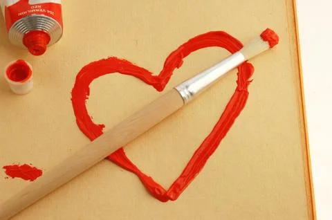 Painted heart Stock Photos