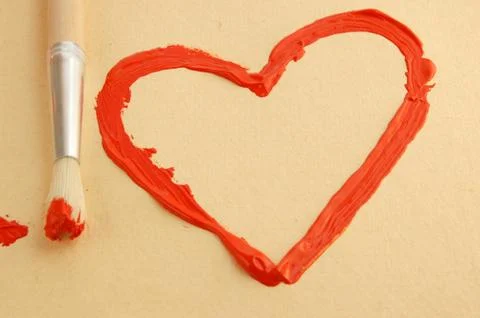 Painted heart Stock Photos