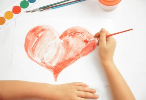 Painted heart Stock Photos