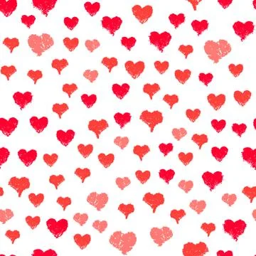 Painted hearts seamless pattern vector Stock Illustration