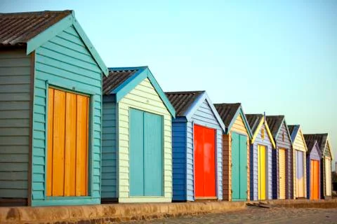 Painted huts Stock Photos