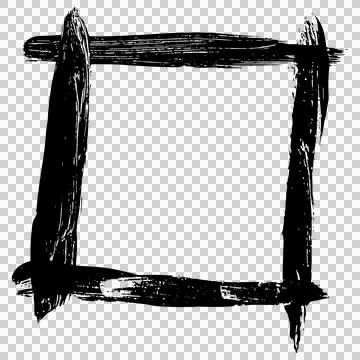 Painted ink brush square frame border 스톡 일러스트