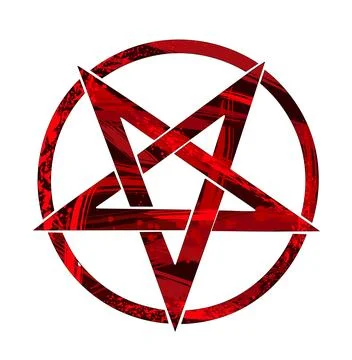 Painted inverted pentagram Stock Illustration