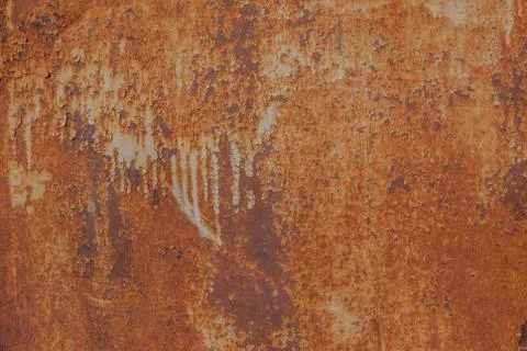 Painted iron surface with a large rusty and metal corrosion, orange texture Stock Photos