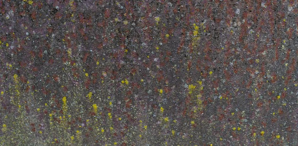 Painted iron surface with a large rusty, black spot and metal corrosion. Old  Stock Photos