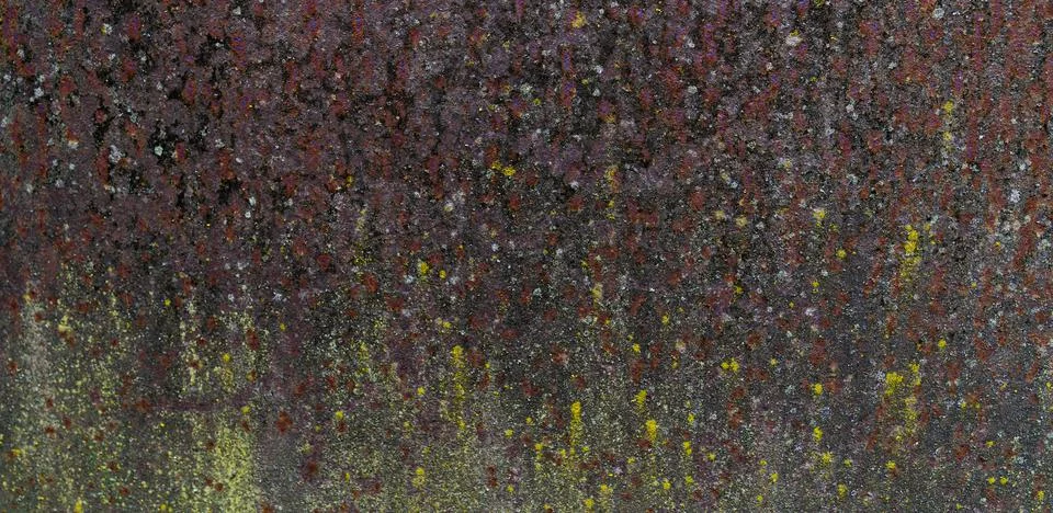 Painted iron surface with a large rusty, black spot and metal corrosion. Old  Stock Photos