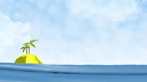Painted island background Stock Footage 49549118