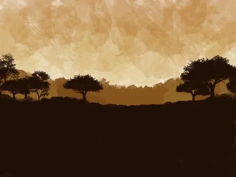 Painted landscape1 Stock Illustration