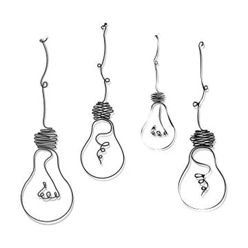 Painted light bulbs for backgrounds. Stock Illustration