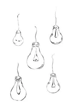 Painted light bulbs. Stock Illustration