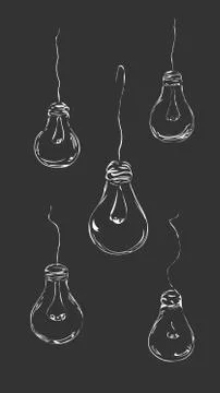 Painted light bulbs. Stock Illustration