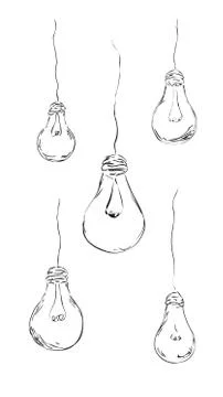 Painted light bulbs. Stock Illustration