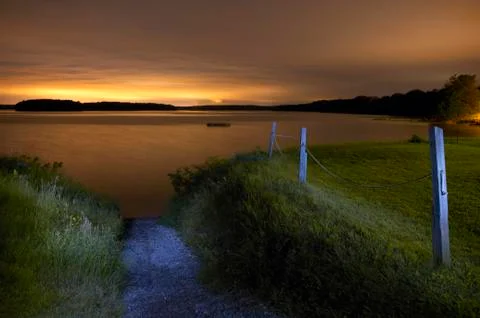 Painted with light walkway. Stock Photos