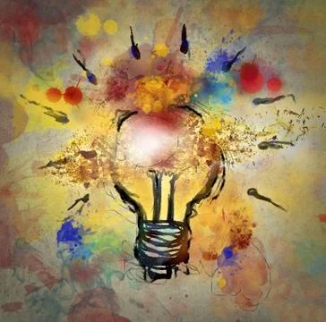 Painted lightbulb Stock Photos