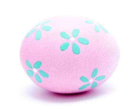 Painted lilac easter egg isolated Stock Photos