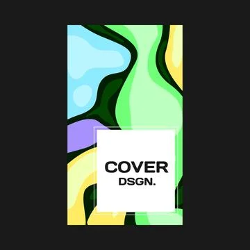 Painted liquid marble cover template art Stock Illustration