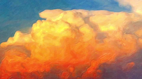 Painted Looping Orange Cloud Stock Footage 60405030