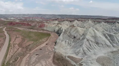 Painted Mountains of Tabriz, Drone-shot Stock Footage 141362006
