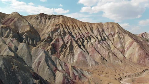 Painted Mountains of Tabriz, Drone-shot Stock Footage 141362087