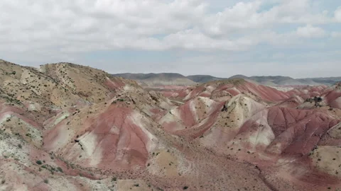 Painted Mountains of Tabriz, Drone-shot Stock Footage 141362955